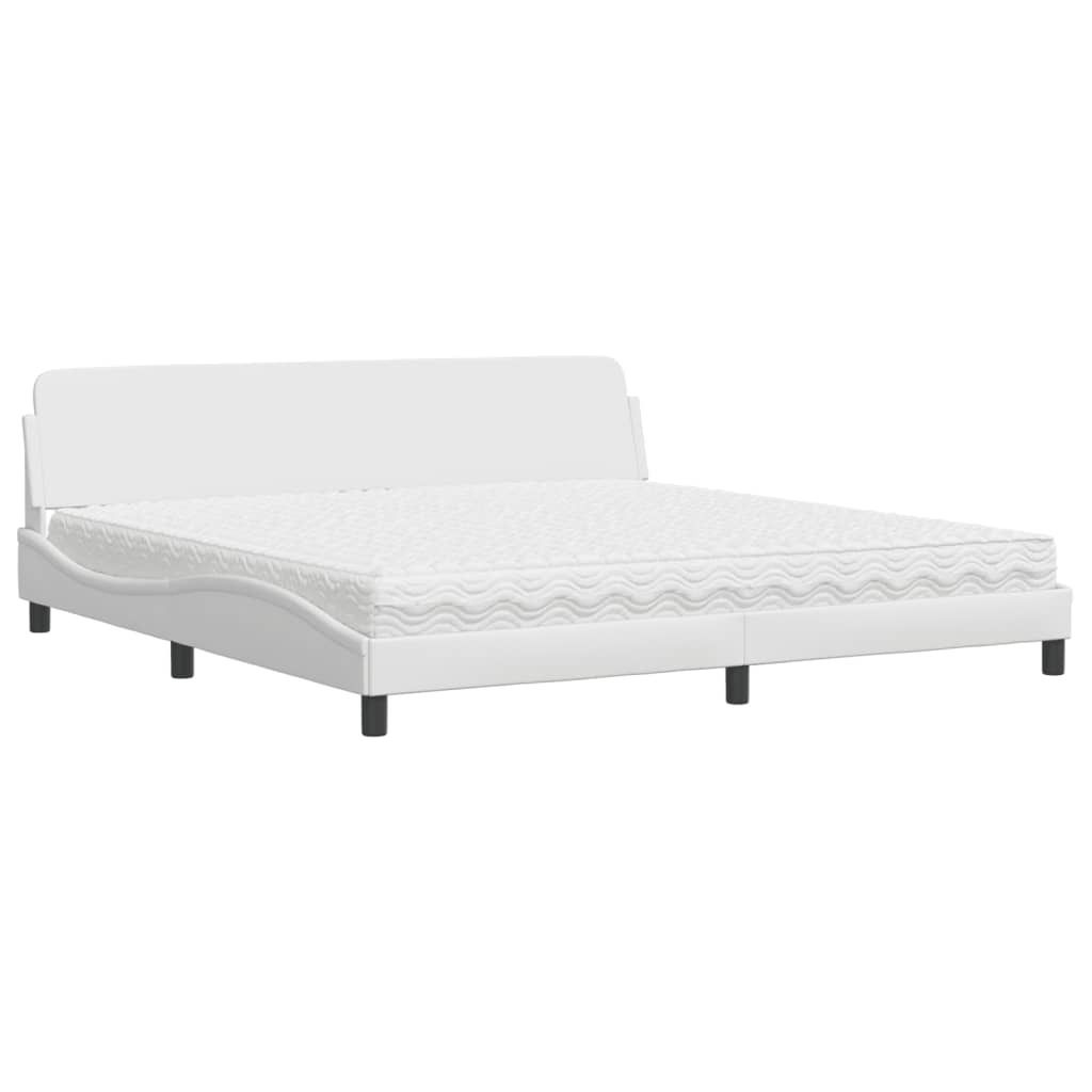 vidaXL Bett mit Matratze "Dover" Weiß 200x200 cm Kunstleder