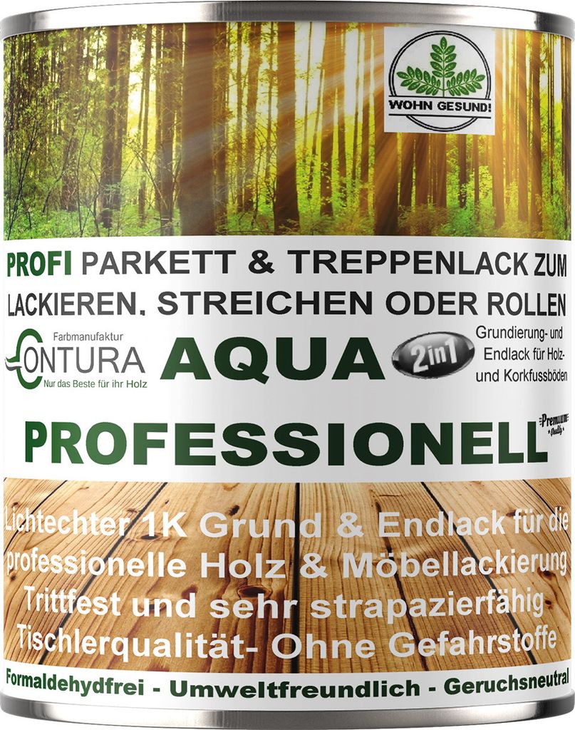 Parkettlack Treppenlack PROFESSIONELL Lack GLÄNZEND Fußbodenlack Dielenlack Holzlack - 750ml