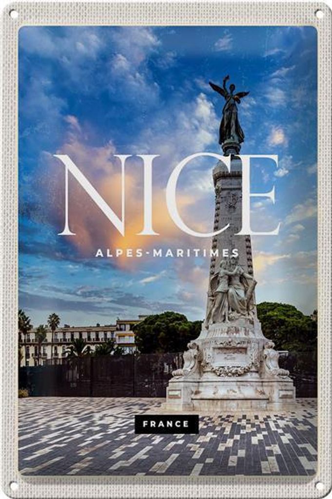 Blechschild Reise 20x30cm Nice Alpes-Maritimes Reiseziel Produktbild 