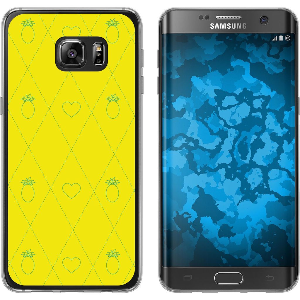 PhoneNatic Case kompatibel mit Samsung Galaxy S7 Edge Silikon-Hülle Sommer Ananas M1