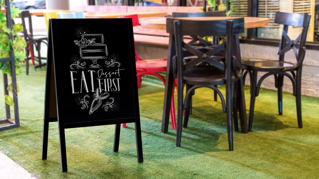 Reklamní áčko s křídovou tabulí 100x60 cm- černé Obrázek produktu 15