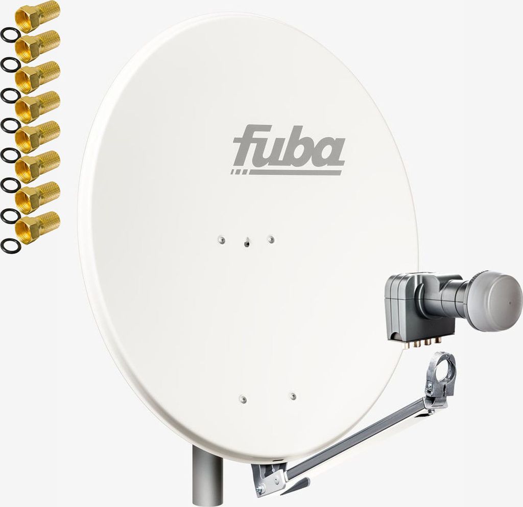 Fuba DAL 804 W Sat Satelliten Anlage Schüssel Quad LNB LMB DEK 417 4 Teilnehmer