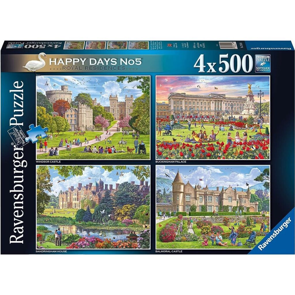 RAVENSBURGER Puzzle Königliche Residenz, UK 4x500 Teile Produktbild 