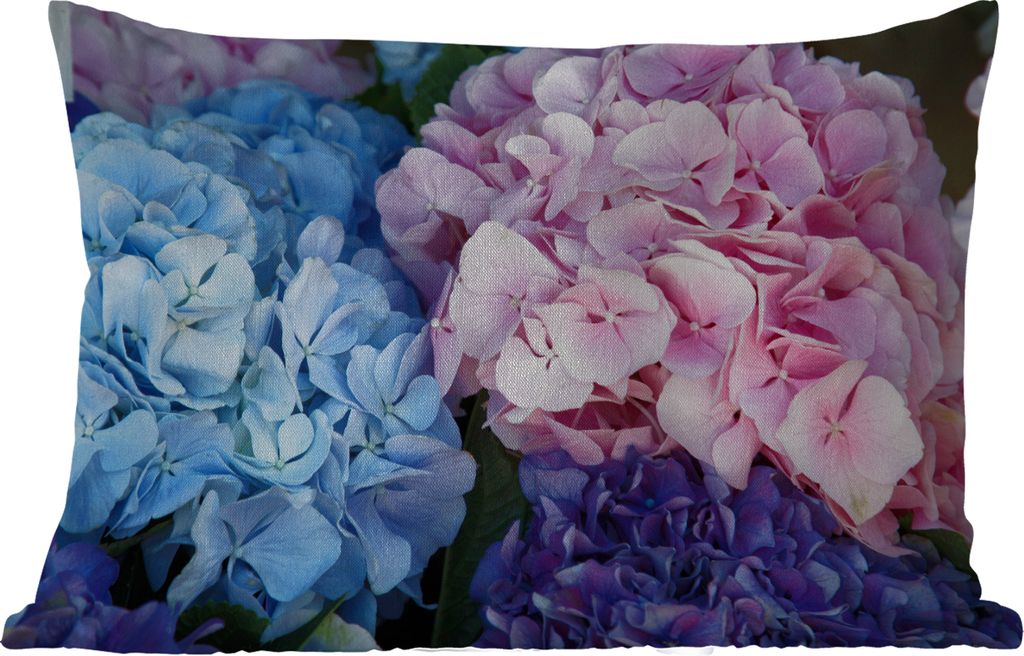 MuchoWow Outdoor Kissen - Blumen - Strauch - Hortensie - Botanisch - 50x30 cm - Wetterfest - Lounge Kissen - Sofa kissen - Wohnzimmer Dekoration