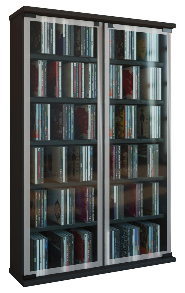 VCM - Drewno CD DVD Stand Shelf Gallery Drzwi szklane Zdjęcie produktu 