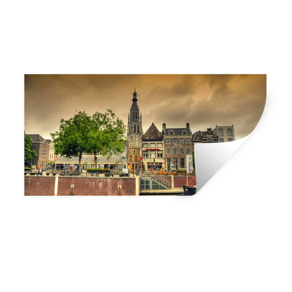 MuchoWow Wandtattoo Wandsticker Wandaufkleber Breda - Stadt - Wasser 40x20 cm Selbstklebend und Repositionierbar - Aufkleber