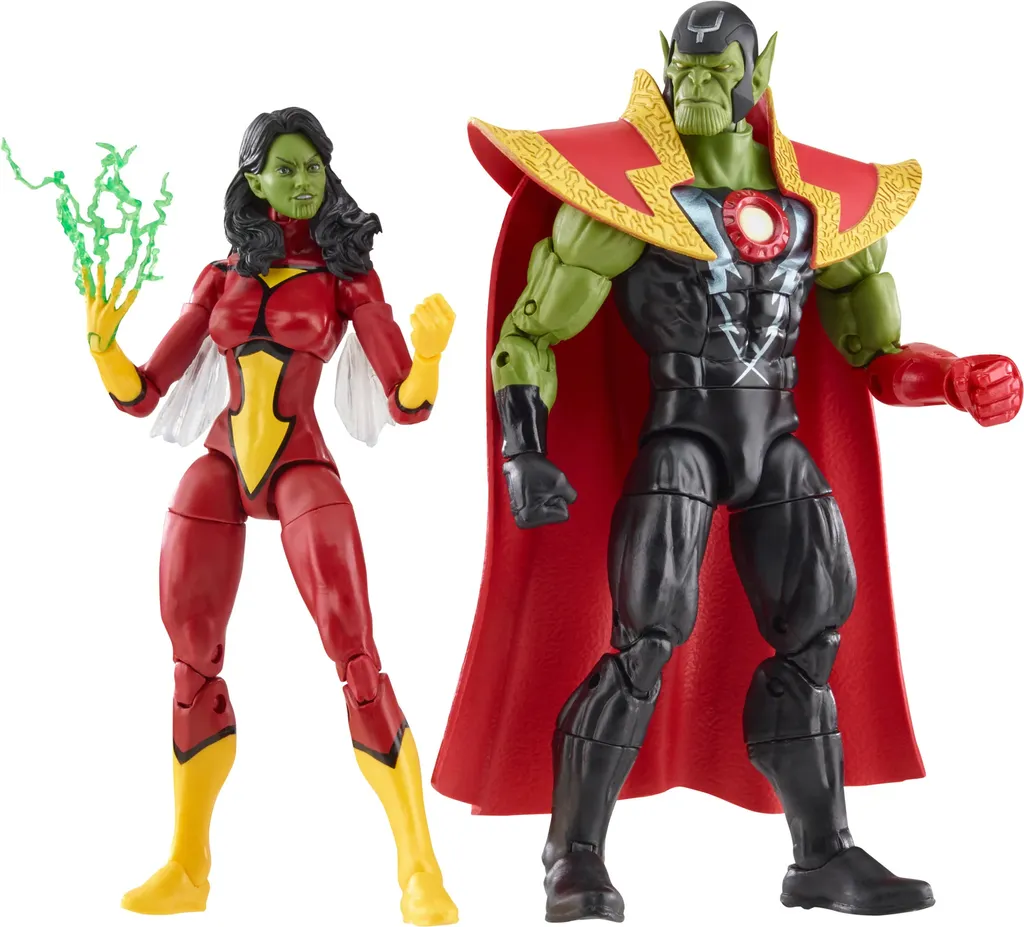 Figurines Marvel Legends Skrull Queen et Super Skrull Hasbro 15 cm