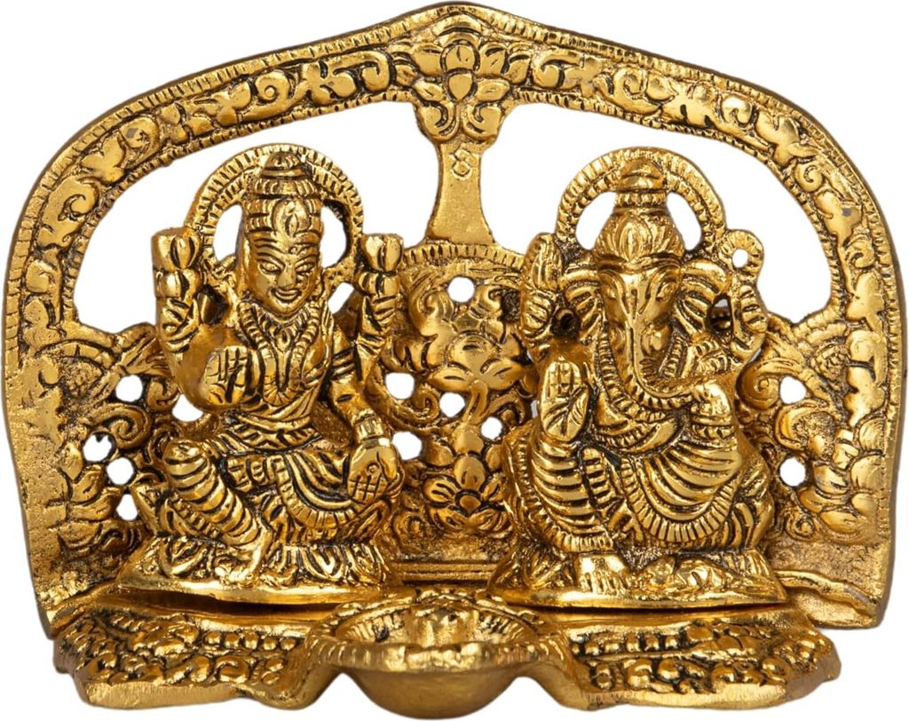 Hindu Gott Statue Gold Innendekoration 14,5 cm x 11,5 cm