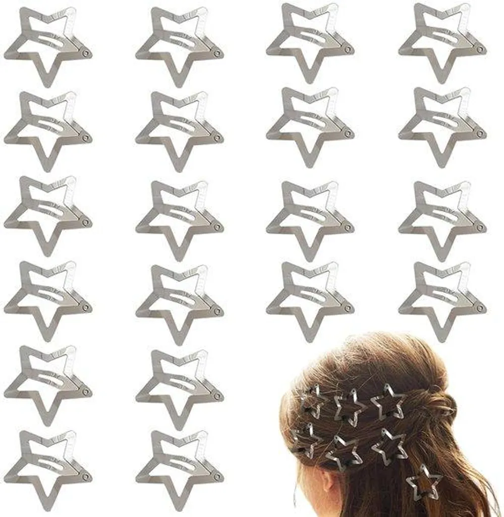20 Pinces Étoile Argent pour Coiffures de Cérémonie et Quotidien