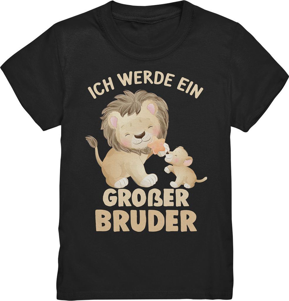 Löwen Großer Bruder Shirt – Black / 134/146 (9-11) Produktbild 