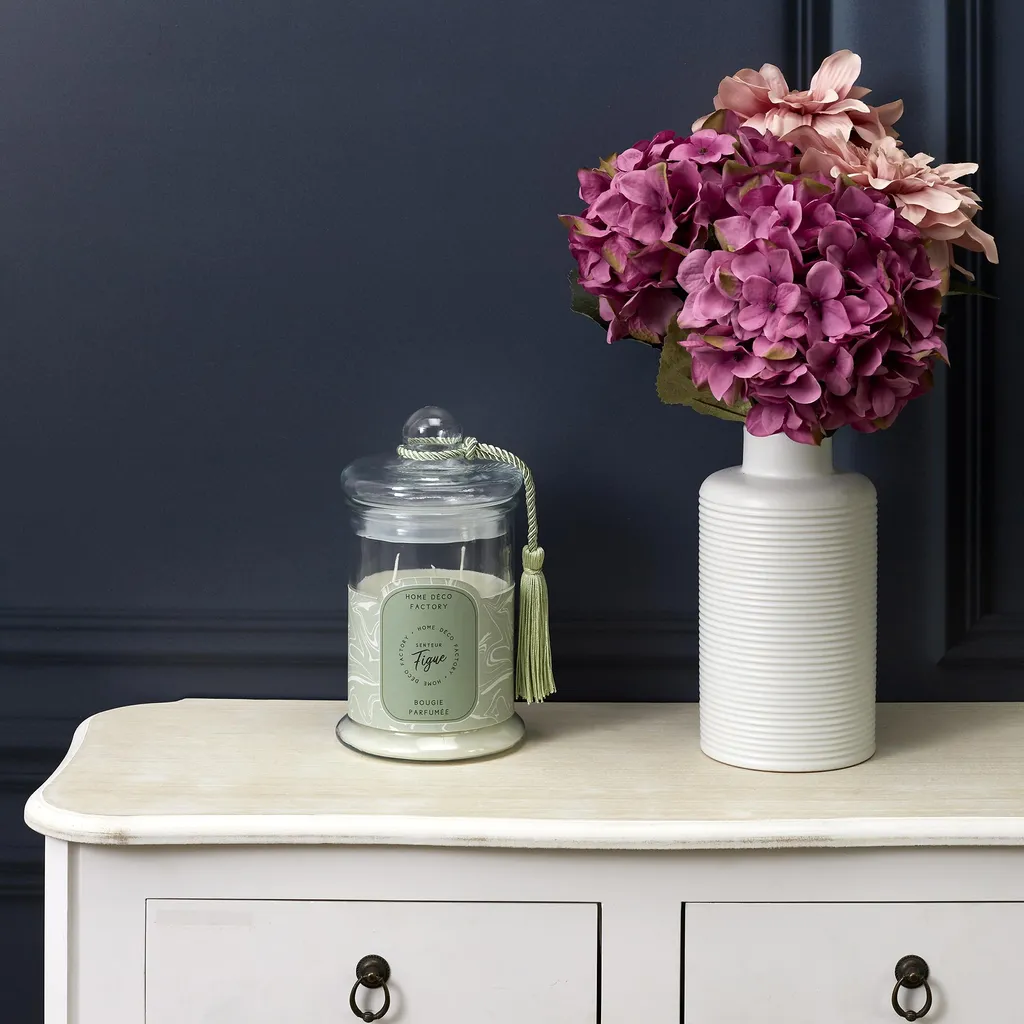 Bougie Parfumée Bonbonnière Verte H23.5cm - Objet Déco Chic et Senteur