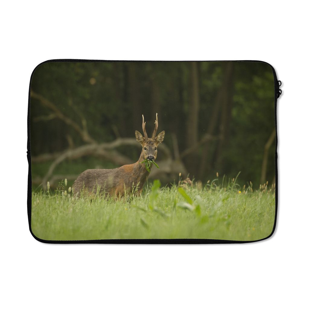 MuchoWow Laptop Hülle 14 ZollHirsche - Gras - Wald Laptoptasche - Laptoptasche - Stoßsicher - Schutzhaube