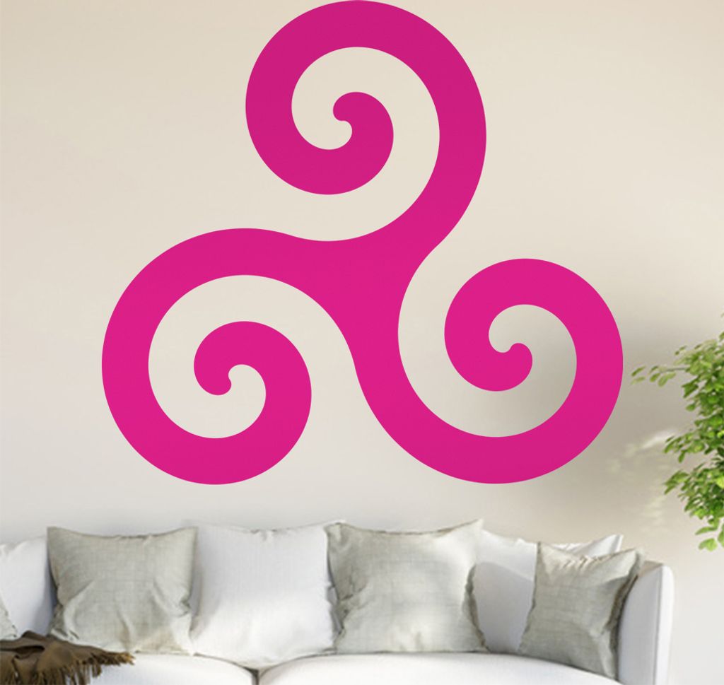 Triskele Wandtattoo in 6 Größen - Wandaufkleber Wall Sticker - Dekoration, Küche, Wohnzimmer, Schlafzimmer, Badezimmer