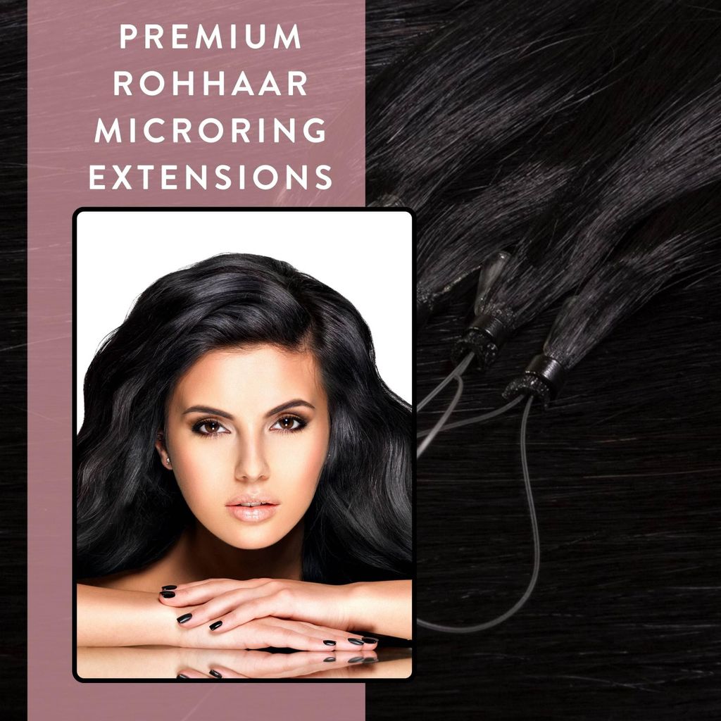 hair2heart Premium Microring Extensions Rohhaar glatt - 25 Produktbild 