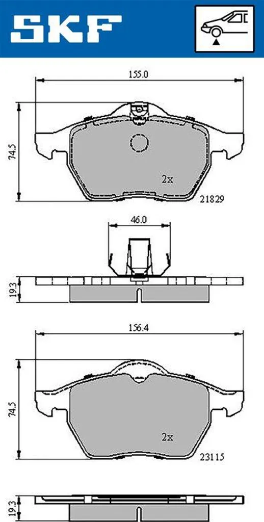 Plaquettes de Frein Haute Performance SKF VKBP 80593 Montage OE 1605654