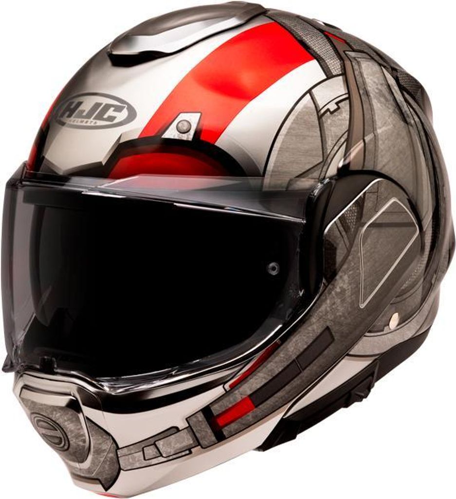 HJC F100 ANTMAN MAVREL Klapphelm silber-rot MC1 XXL