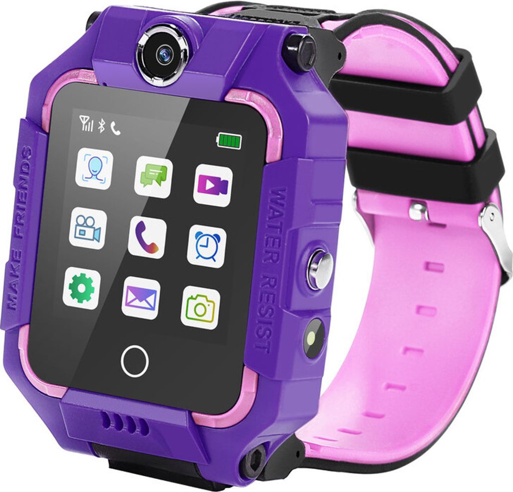 Kinder 4G Smartwatch mit GPS One-Key SOS Call Anti-Lost für 4-12 Jahre Elektronisches Lernspielzeug für Kinder Lila