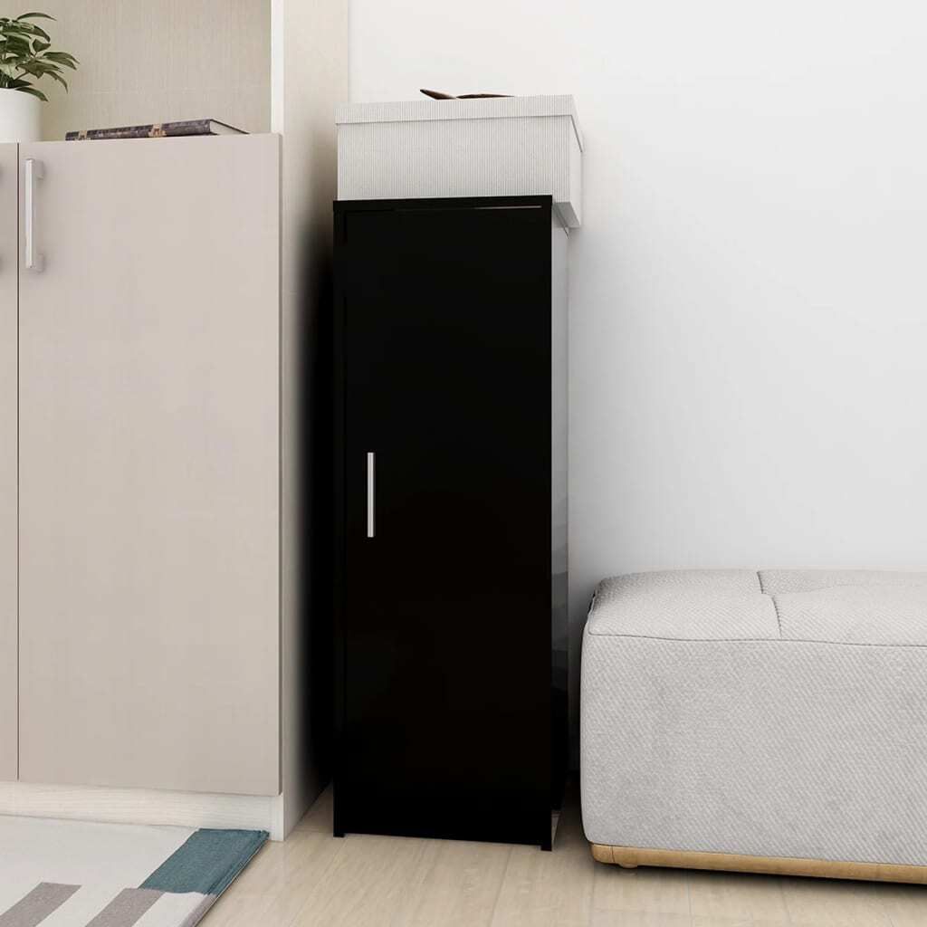 vidaXL Skriňa na topánky čierna 32x35x92 cm Materiál drevo Obrázok produktu 2