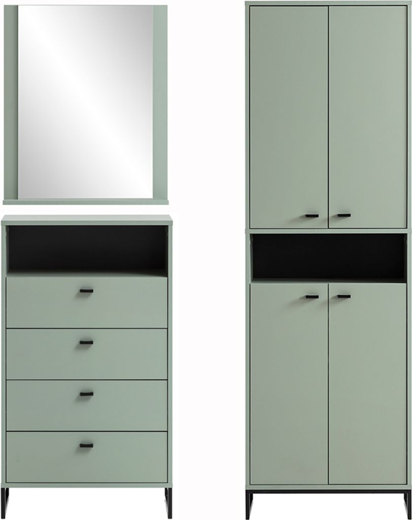 Garderoben Set inkl. Schuhschrank JULBACH-80 in Pistazie, B/H/T: ca. 135,4/185,5/33,05 cm