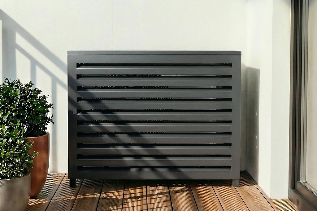 Klimaanlagen- & Wärmepumpen-Abdeckung ANETO Aluminium Grau Produktbild 