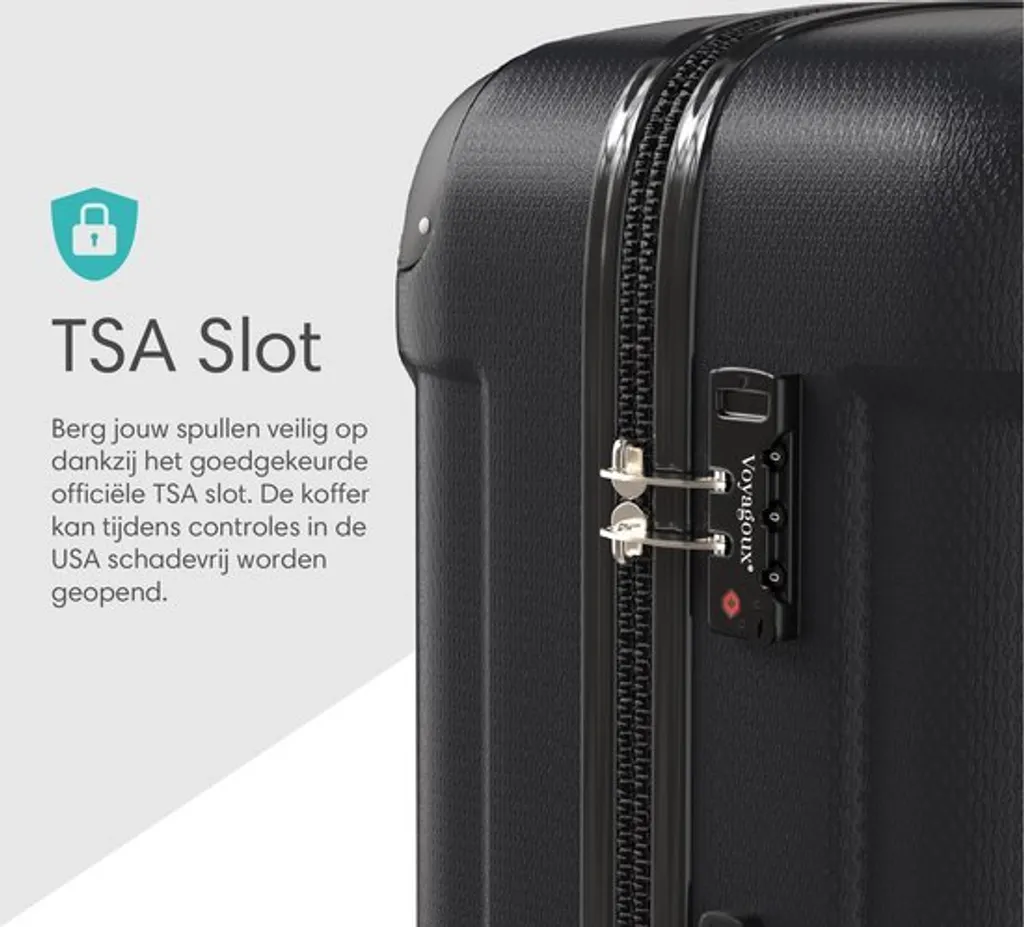 Voyagoux Black Collection: Set 4 Valigie Rigide ABS con TSA e Ruote - 3