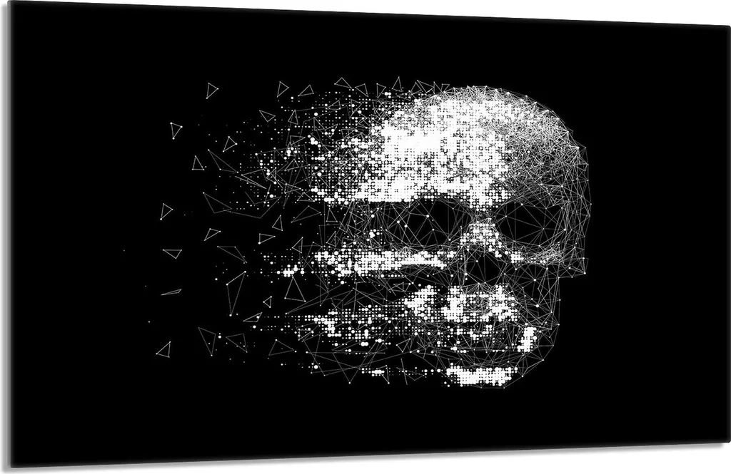 Protezione Piano Cottura 80x52 Vetro Nero Teschio - Paraspruzzi Moderno