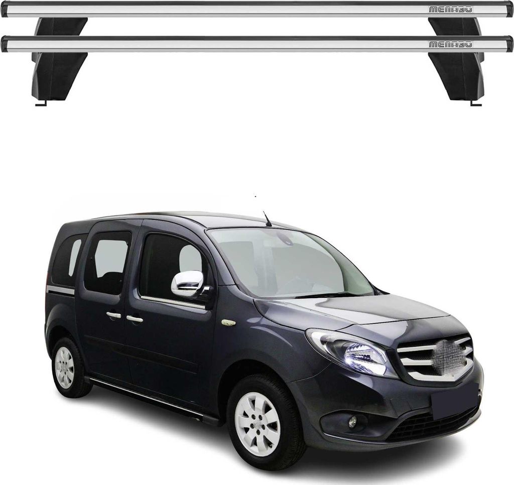 Menabo Dachträger Grundtäger für Mercedes Citan W415 2012-2021 75kg Alu Grau 2x