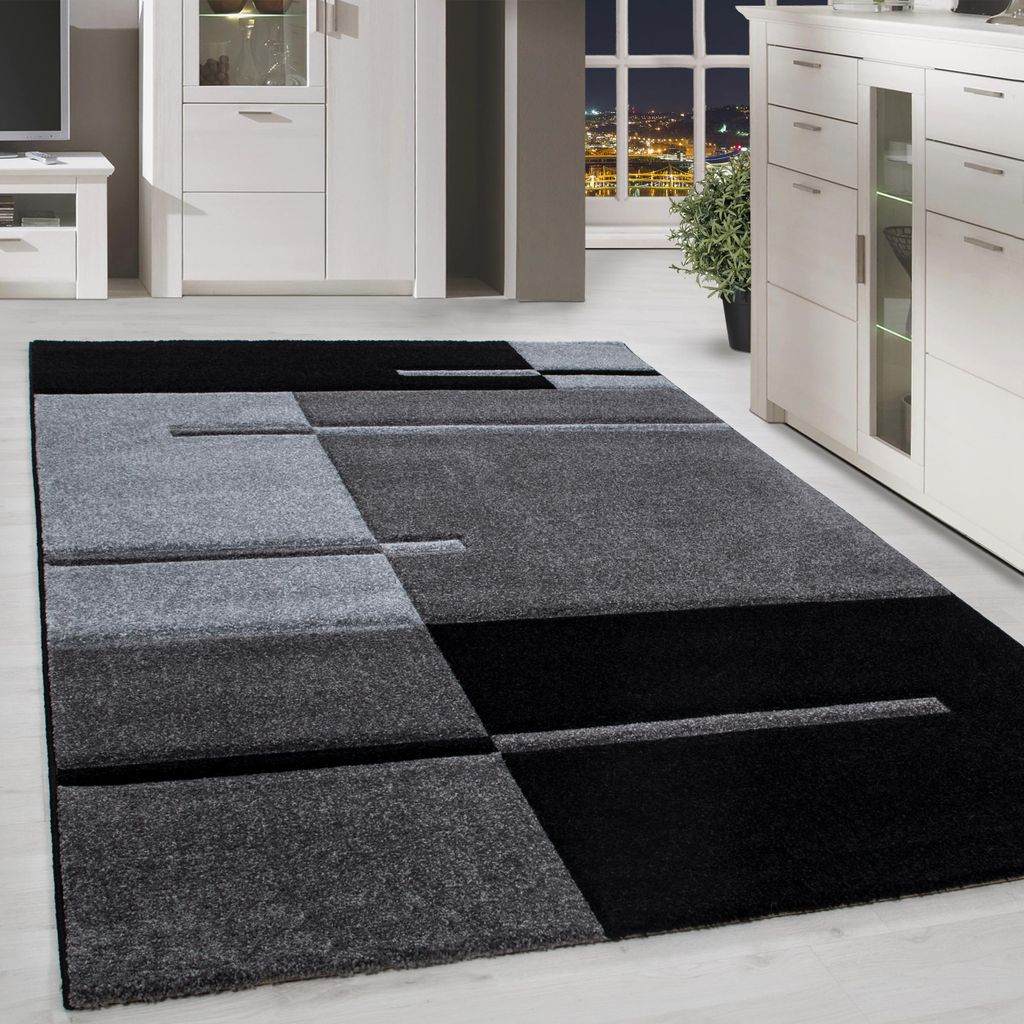 Homebyhome Kurzflor Teppich Modern Design Weich, Pflegeleicht & mit Konturenschnitt für Wohnzimmer Grösse 280x370 cm