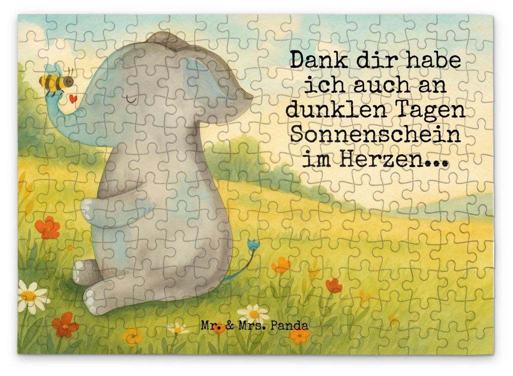 Mr. & Mrs. Panda Puzzle Elefant Biene Design 192 Teile - Weiß - Geschenk, 500, Heiratsantrag, Puzzlespiel, Liebe, 300, 1000, Lustige Sprüche, Lie...
