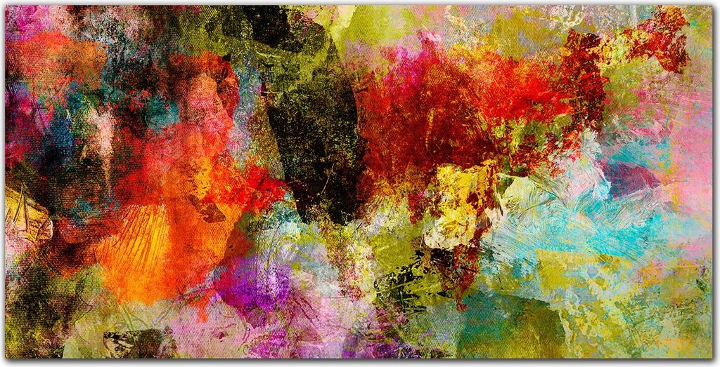 Coloray Küchenrückwand 100x50 Spritzschutz aus Glas - Abstraktion an einer Wand