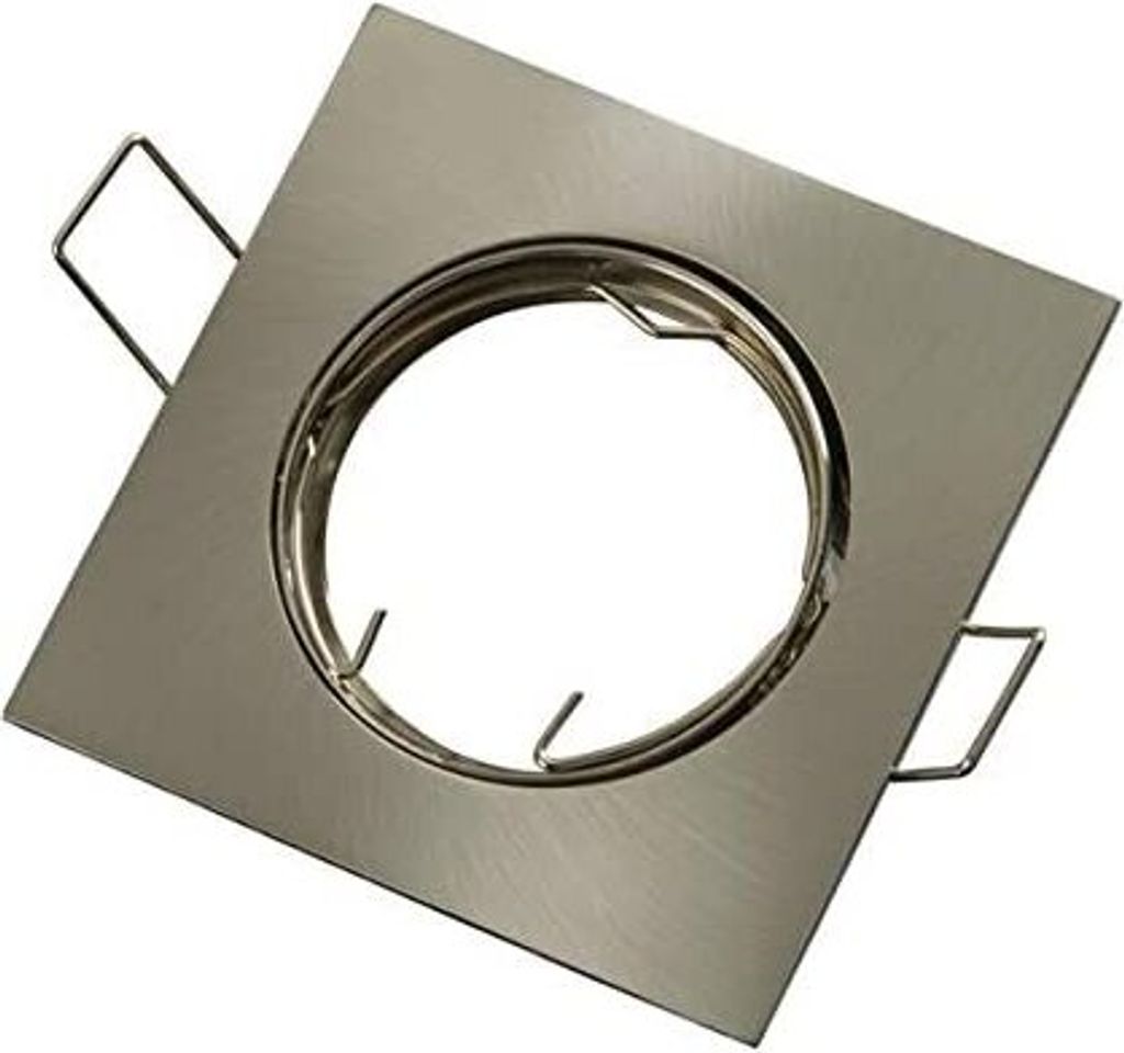 Einbaustrahler GU10 Ø75mm Bohrloch Alu inkl. GU10 5W Neutralweiß 350 Lumen LED Leuchtmittel Satin Eckig