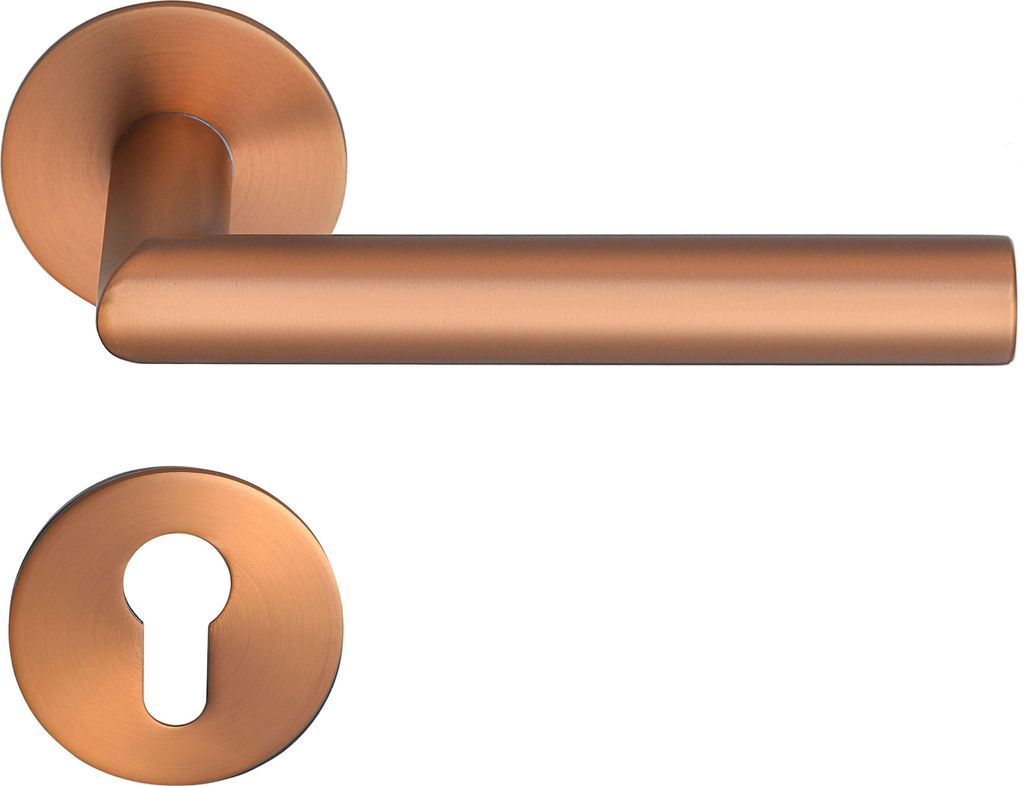 Toulouse Drückergarnitur MeinTürgriff Flachrosette Roségold Türdrücker BB PZ WC
