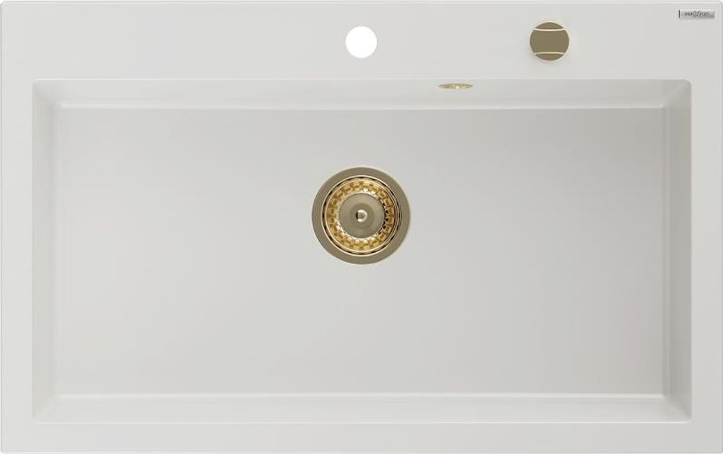 Mexen Elix Granitspüle 1-beckig 800 x 500 mm, weiß, Produktbild 