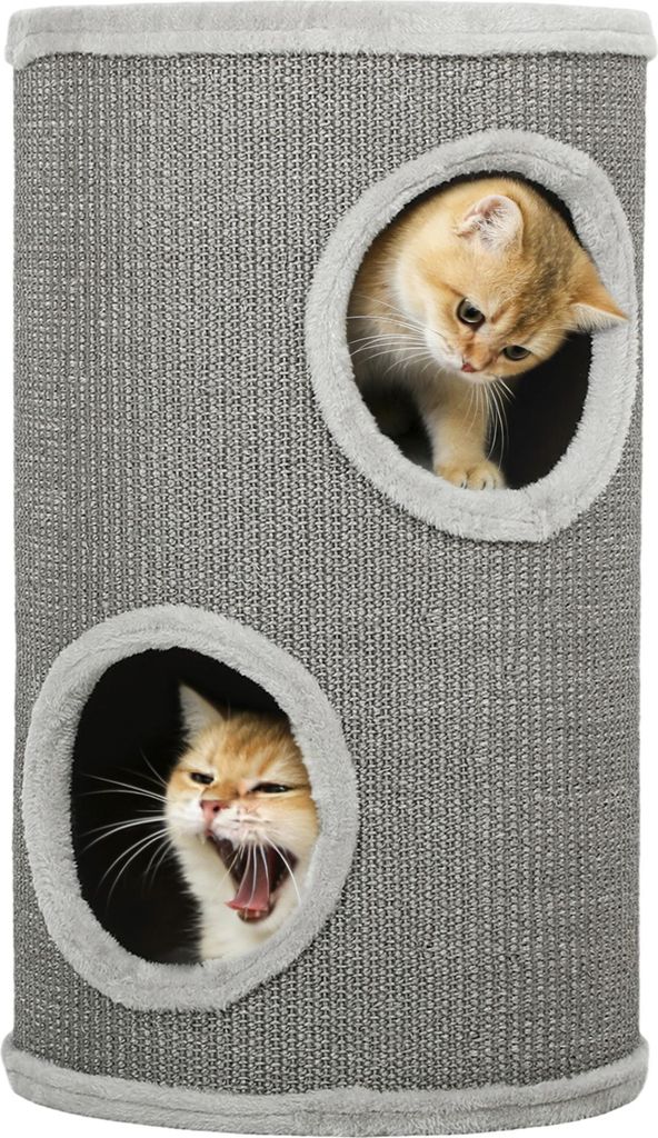PawHut Kratztonne, 60 cm Hoch Ø 35 cm zweistöckige Produktbild 
