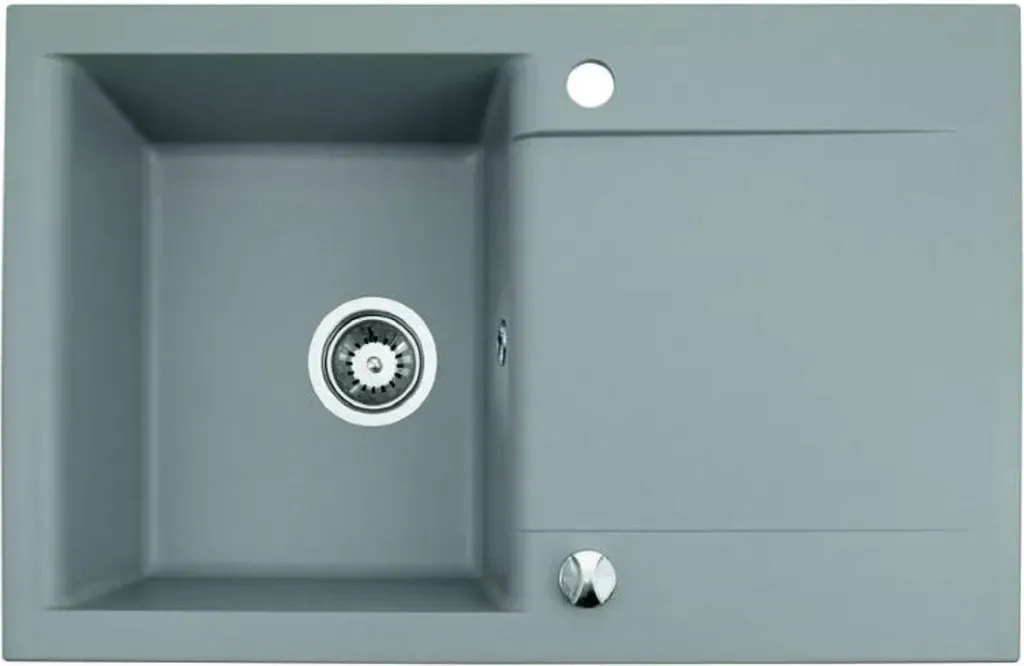 Lavello QLS 76x44 Grigio Luna 11188: Lavandino Cucina con Sgocciolatoio