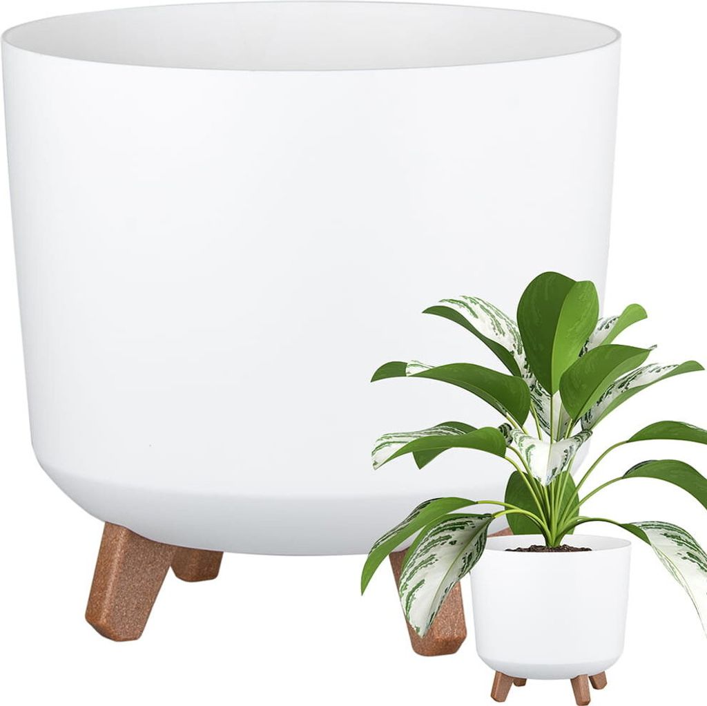 Blumentopf Gracia, Weiss, Kunststoff, Ø 200 mm, 174 mm Produktbild 