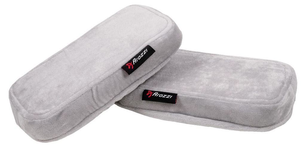 Arozzi Armlehnenpolster - Memory-Schaum - Samtbezug - Grau Produktbild 