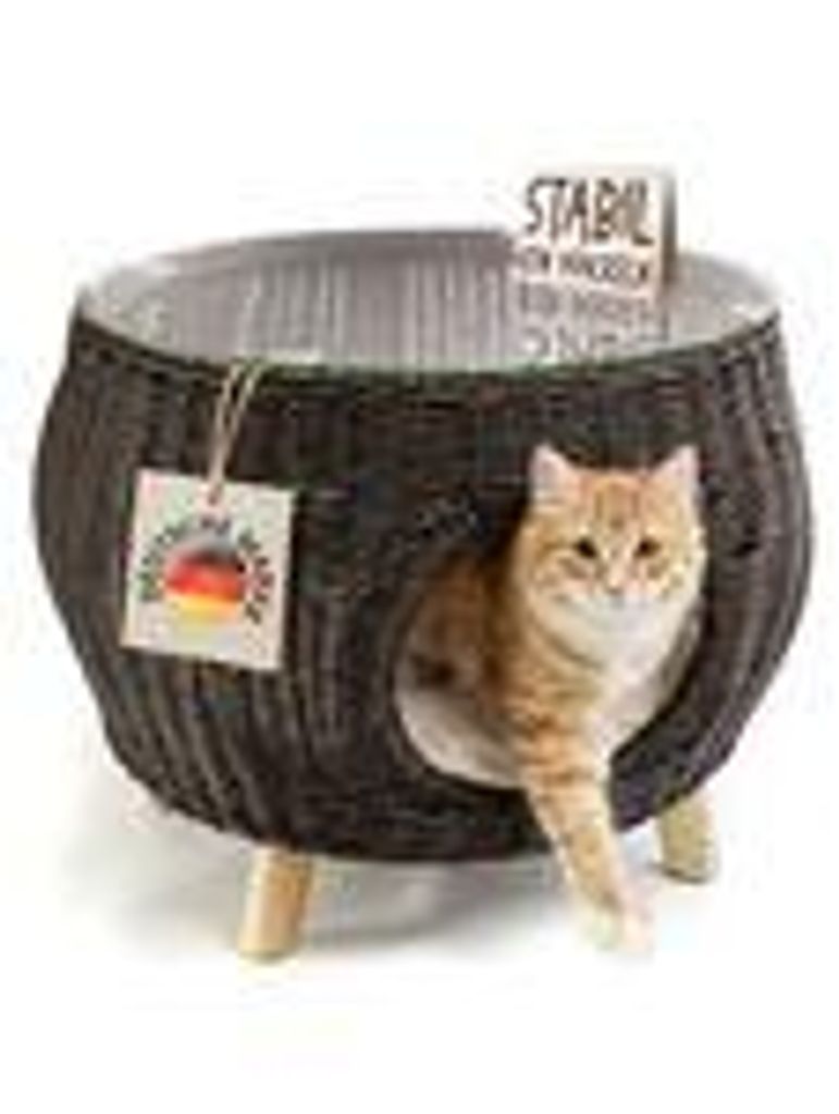 Petigi Rattan Katzenhöhle Katzenbett Katzentisch Produktbild 