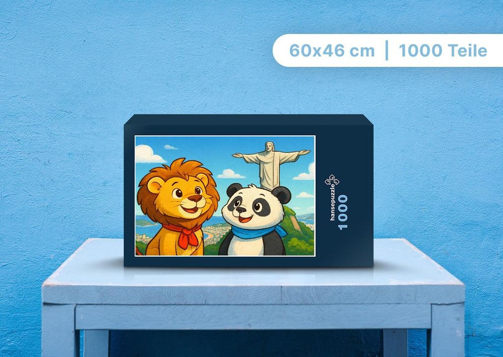 hansepuzzle 111466 - Buschi und Pippin Puzzle, 1000 Teile, Kinder, 60,0 x 46,0cm mit hochwertiger Aufbewahrung, Kartonbox & Beutel