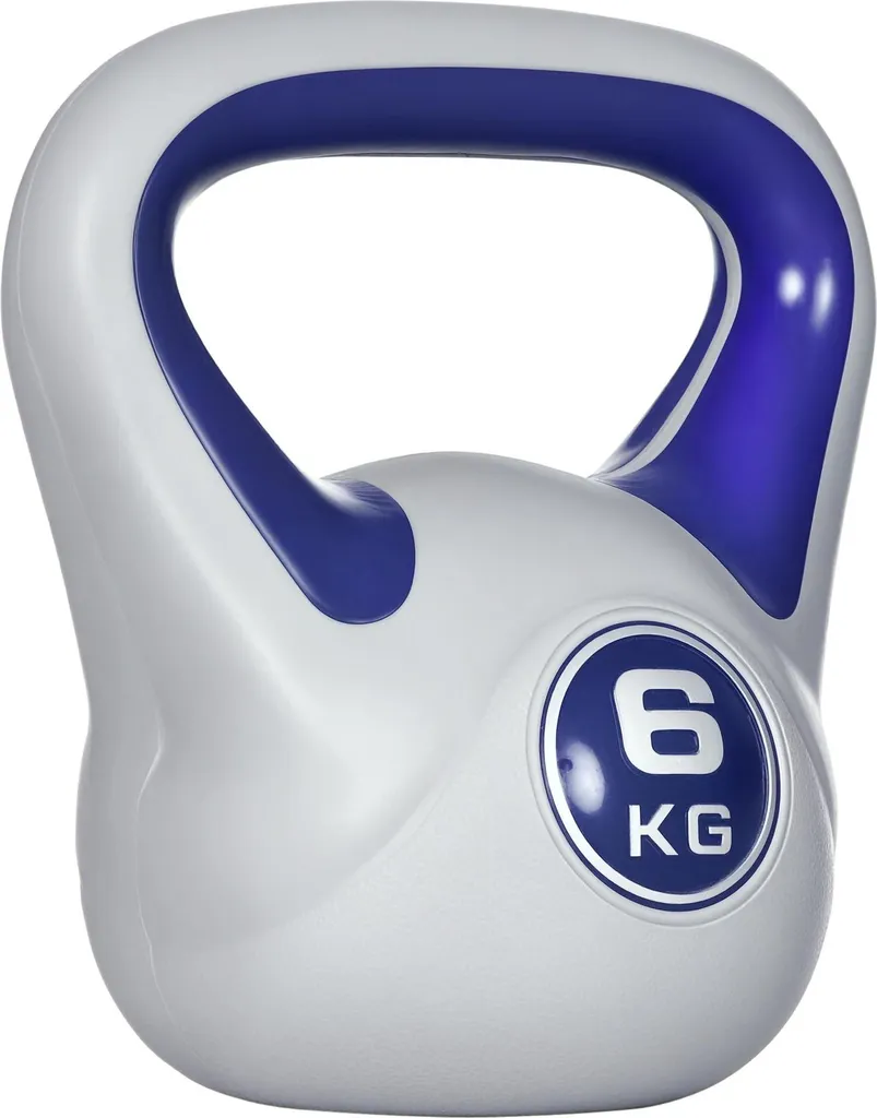 Kettlebell 5-10 kg en PU et Sable avec Poignée Large pour Musculation