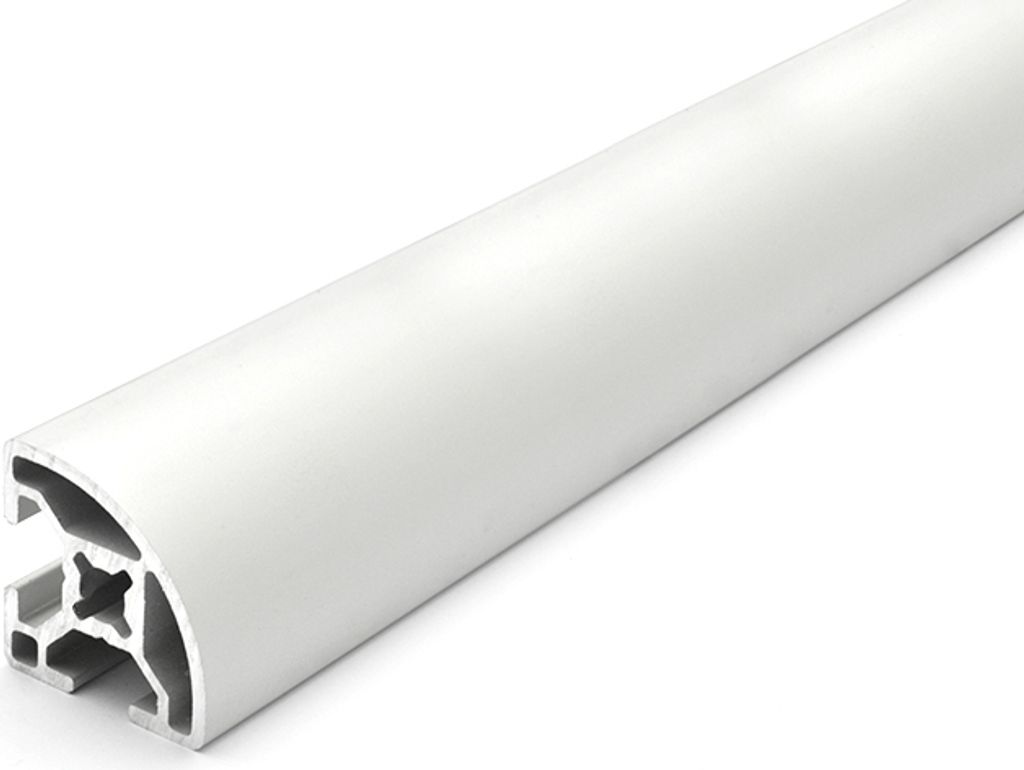 Länge 950mm - Design-Aluminiumprofil 30x30L Radius 25 B-Typ Nut 8 (leicht), silber eloxiert. Aluminium Profil 30x30 Alu Profil 30 x 30 Systemprofil