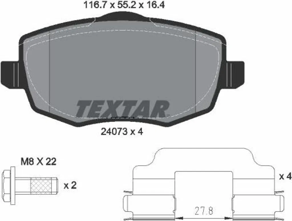 Kit plaquettes de frein Ypsilon TEXTAR 2407301 pour entretien voiture
