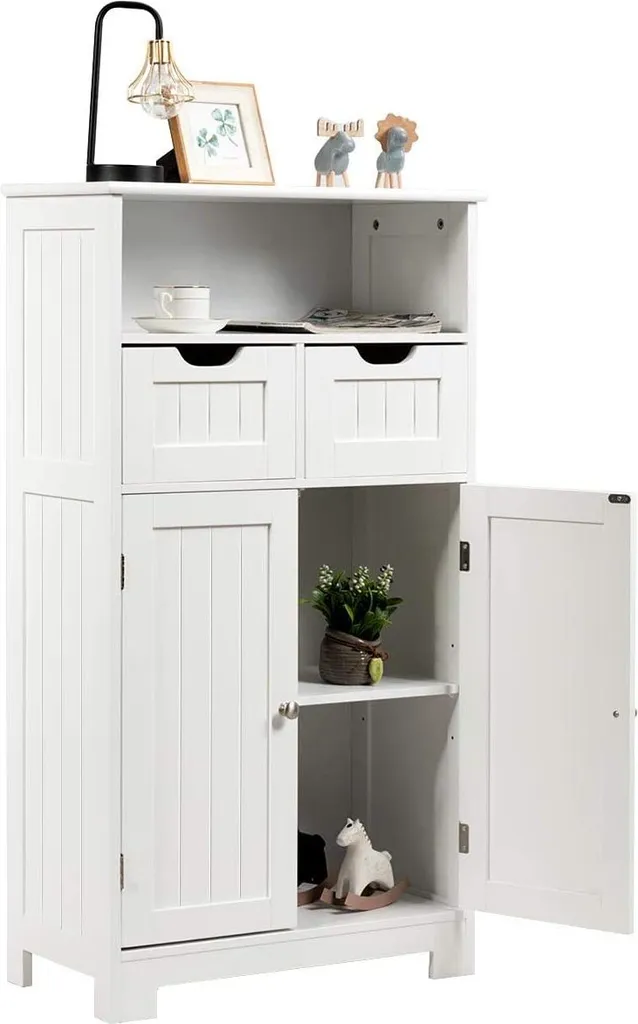 Mobiletto Multiuso Bianco COSTWAY 109cm - Design Moderno e Funzionale