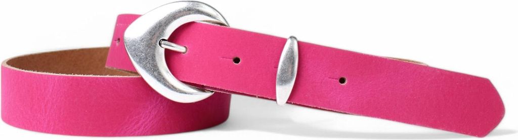 FRONHOFER 3 cm Damen Ledergürtel mit passender Schlaufe in mattsilber