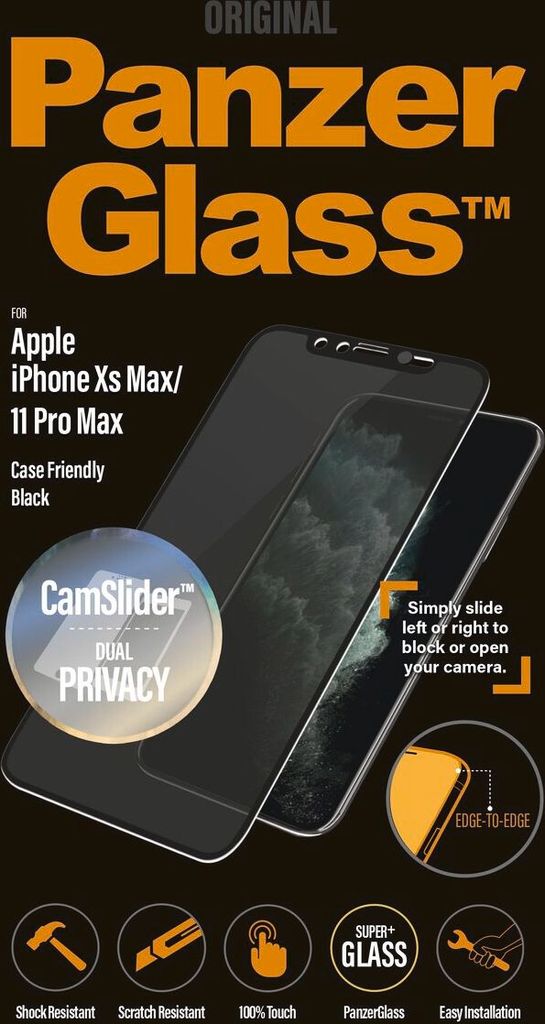 PanzerGlass CamSlider™ Privacy Screenprotector Schwarz für Produktbild 1