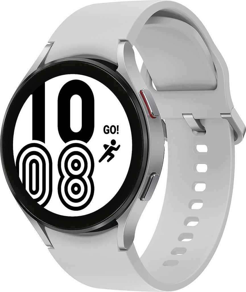 Samsung Galaxy Watch4 44mm Silber BT Smartwatch, Wear OS, rotierende Lünette, Fitness -Tracker