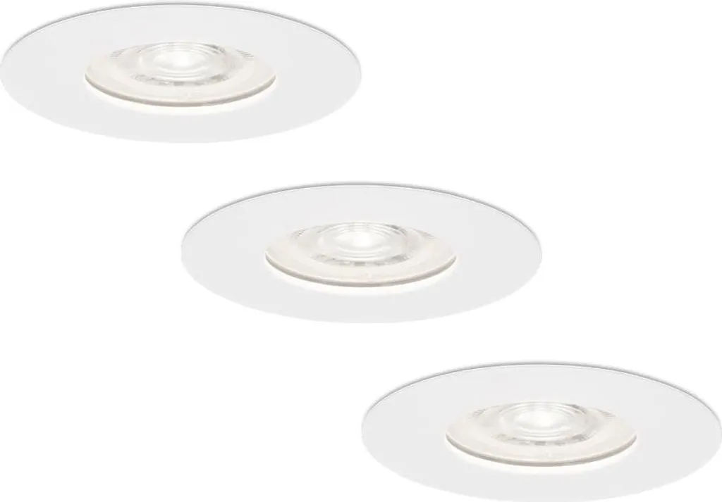 Lot de 3 spots de plafond LED étanches blanc froid 6000K IP65 Bari