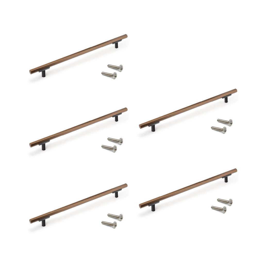Emuca Lot von 5 Möbelgriffe Riad, L232mm, 192mm Achsenabstand, Aluminium, Bronze
