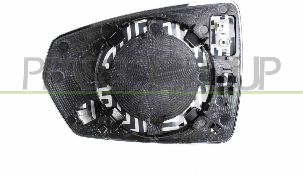 PRASCO Spiegelglas Außenspiegel Rechts für VW POLO (AW1, BZ1) Beheizbar Asphärisch VG0257513