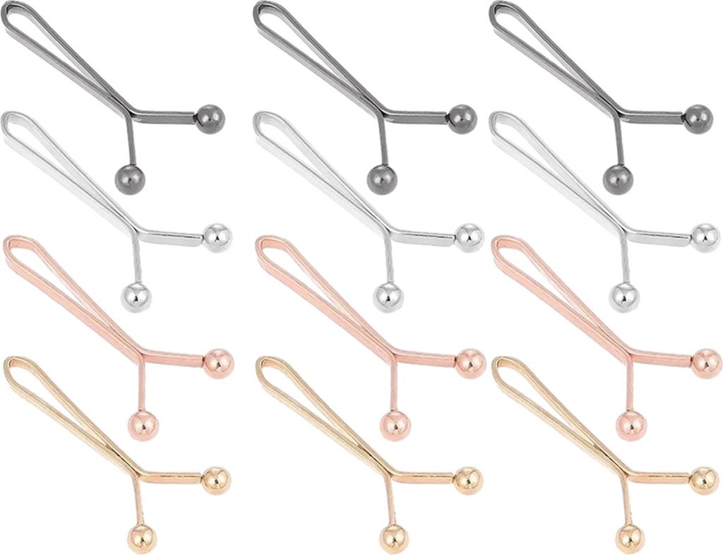 12 Stück Kopftuch-Befestigungsclip, robuster U-förmiger Metallclip, multifunktionaler Damen-Hemdärmel-Jeans-Hosenclip, Schnalle, Kleidungszubehör